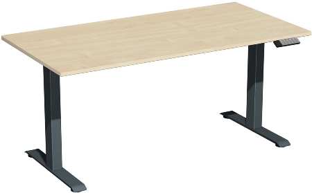 Geramöbel Elevate PLUS el Elektro-Hubtisch Höhe 63-128 cm 08K1808 (BxT) 180 x 80 cm Lichtgrau/Silber
