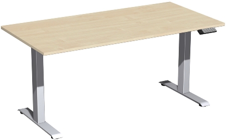 Geramöbel Elevate PLUS el Elektro-Hubtisch Höhe 63-128 cm 08K1808 (BxT) 180 x 80 cm Lichtgrau/Silber