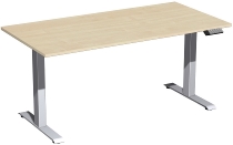 Geramöbel Elevate PLUS el Elektro-Hubtisch Höhe 63-128 cm 08K1808 (BxT) 180 x 80 cm Lichtgrau/Silber