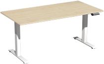 Geramöbel Elevate PLUS el Elektro-Hubtisch Höhe 63-128 cm 08K1808 (BxT) 180 x 80 cm Lichtgrau/Silber