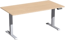 Geramöbel Elevate PLUS el Elektro-Hubtisch Höhe 63-128 cm 08K1808 (BxT) 180 x 80 cm Lichtgrau/Silber
