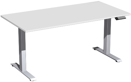 Geramöbel Elevate PLUS el Elektro-Hubtisch Höhe 63-128 cm 08K1808 (BxT) 180 x 80 cm Lichtgrau/Silber