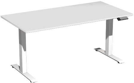 Geramöbel Elevate PLUS el Elektro-Hubtisch Höhe 63-128 cm 08K1808 (BxT) 180 x 80 cm Lichtgrau/Silber