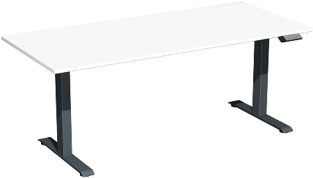 Geramöbel Elevate PLUS el Elektro-Hubtisch Höhe 63-128 cm 08K1808 (BxT) 180 x 80 cm Lichtgrau/Silber