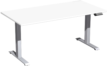 Geramöbel Elevate PLUS el Elektro-Hubtisch Höhe 63-128 cm 08K1808 (BxT) 180 x 80 cm Lichtgrau/Silber