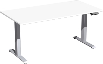 Geramöbel Elevate PLUS el Elektro-Hubtisch Höhe 63-128 cm 08K1808 (BxT) 180 x 80 cm Lichtgrau/Silber