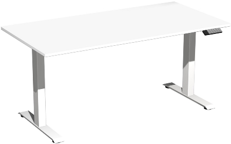 Geramöbel Elevate PLUS el Elektro-Hubtisch Höhe 63-128 cm 08K1808 (BxT) 180 x 80 cm Lichtgrau/Silber