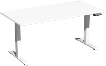 Geramöbel Elevate PLUS el Elektro-Hubtisch Höhe 63-128 cm 08K1808 (BxT) 180 x 80 cm Lichtgrau/Silber