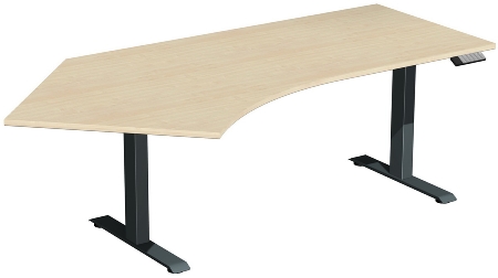 Geramöbel Elevate PLUS 135° Elektro-Hubtisch Höhe 63-128 cm 08K1615 (BxT) 2166 x 80/113 cm Ahorn/Anthrazit