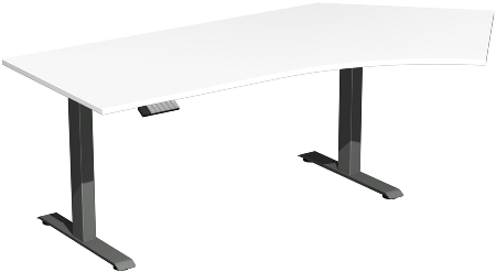 Geramöbel Elevate PLUS 135° Elektro-Hubtisch Höhe 63-128 cm 08K1616 (BxT) 2166 x 80/113 cm Nussbaum/Weiß