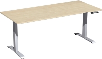 Geramöbel Elevate PLUS el Elektro-Hubtisch Höhe 63-128 cm 08K1808 (BxT) 180 x 80 cm Lichtgrau/Silber