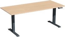 Geramöbel Elevate PLUS el Elektro-Hubtisch Höhe 63-128 cm 08K1808 (BxT) 180 x 80 cm Lichtgrau/Silber