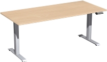 Geramöbel Elevate PLUS el Elektro-Hubtisch Höhe 63-128 cm 08K1808 (BxT) 180 x 80 cm Lichtgrau/Silber