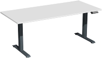 Geramöbel Elevate PLUS el Elektro-Hubtisch Höhe 63-128 cm 08K1808 (BxT) 180 x 80 cm Lichtgrau/Silber
