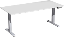 Geramöbel Elevate PLUS el Elektro-Hubtisch Höhe 63-128 cm 08K1808 (BxT) 180 x 80 cm Lichtgrau/Silber