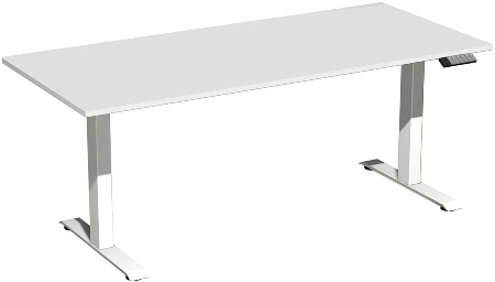 Geramöbel Elevate PLUS el Elektro-Hubtisch Höhe 63-128 cm 08K1808 (BxT) 180 x 80 cm Lichtgrau/Silber