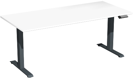 Geramöbel Elevate PLUS el Elektro-Hubtisch Höhe 63-128 cm 08K1808 (BxT) 180 x 80 cm Lichtgrau/Silber