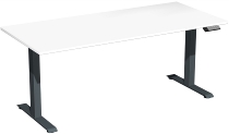 Geramöbel Elevate PLUS el Elektro-Hubtisch Höhe 63-128 cm 08K1808 (BxT) 180 x 80 cm Lichtgrau/Silber