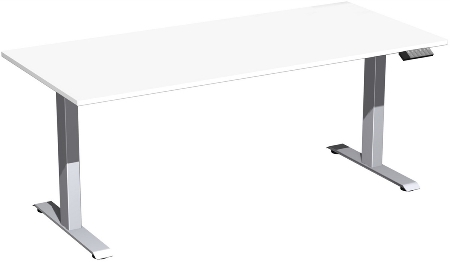 Geramöbel Elevate PLUS el Elektro-Hubtisch Höhe 63-128 cm 08K1808 (BxT) 180 x 80 cm Lichtgrau/Silber