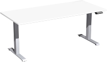 Geramöbel Elevate PLUS el Elektro-Hubtisch Höhe 63-128 cm 08K1808 (BxT) 180 x 80 cm Lichtgrau/Silber