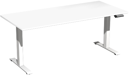 Geramöbel Elevate PLUS el Elektro-Hubtisch Höhe 63-128 cm 08K1808 (BxT) 180 x 80 cm Lichtgrau/Silber