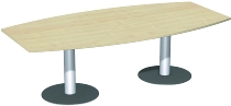 Geramöbel 13TF2012 Konferenztisch Tellerfuß Fassform feste Höhe (BxTxH) 2000x800-1200x720mm Onyx