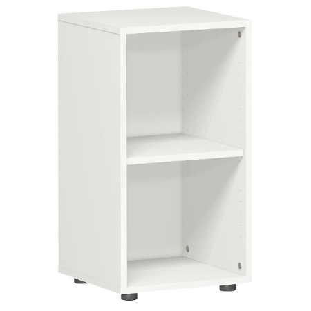 Geramöbel Regal 382001-W Flex Regal 2OH mit Standfüßen (BxTxH) 80 x 40 x 75,2cm Weiß