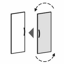 Geramöbel Flügeltür 345700-A Flex Flügeltür 5OH für Korpusbreite 40cm Ahorn