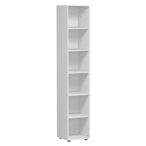 Geramöbel Regal 346001-W Flex Regal 6OH mit Standfüßen (BxTxH) 40 x 40 x 216cm Weiß