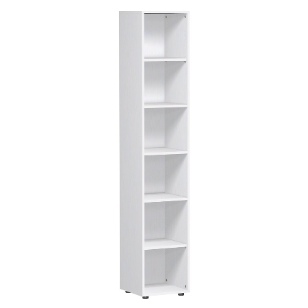 Geramöbel Regal 346001-W Flex Regal 6OH mit Standfüßen (BxTxH) 40 x 40 x 216cm Weiß