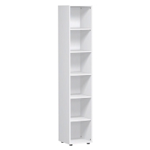 Geramöbel Regal 346001-W Flex Regal 6OH mit Standfüßen (BxTxH) 40 x 40 x 216cm Weiß