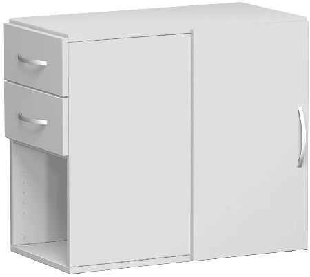 Geramöbel Anstellschrank 381300 mit Schubkästen in Schreibtischhöhe (BxTxH) 42x82x72cm Lichtgrau/Lichtgrau