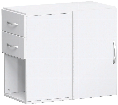 Geramöbel Anstellschrank 381300 mit Schubkästen in Schreibtischhöhe (BxTxH) 42x82x72cm Weiß/Weiß