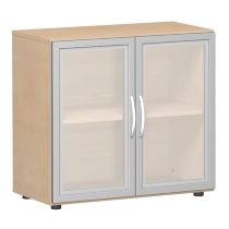 Geramöbel Schranksystem FLEX Glastürenschrank 2OH Breite 80cm