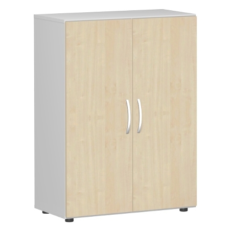 Geramöbel Flügeltürenschrank 383102-AW Flex Aktenschrank 3OH mit Standfüßen (BxTxH) 80 x 42 x 110,4cm Ahorn/Weiß