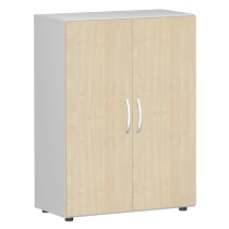 Geramöbel Flügeltürenschrank 383102-AW Flex Aktenschrank 3OH mit Standfüßen (BxTxH) 80 x 42 x 110,4cm Ahorn/Weiß