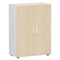 Geramöbel Flügeltürenschrank 383102-AW Flex Aktenschrank 3OH mit Standfüßen (BxTxH) 80 x 42 x 110,4cm Ahorn/Weiß