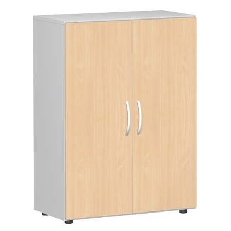 Geramöbel Flügeltürenschrank 383102-AW Flex Aktenschrank 3OH mit Standfüßen (BxTxH) 80 x 42 x 110,4cm Ahorn/Weiß