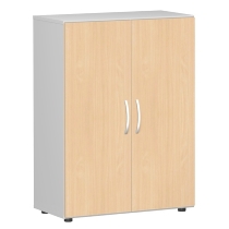 Geramöbel Flügeltürenschrank 383102-AW Flex Aktenschrank 3OH mit Standfüßen (BxTxH) 80 x 42 x 110,4cm Ahorn/Weiß
