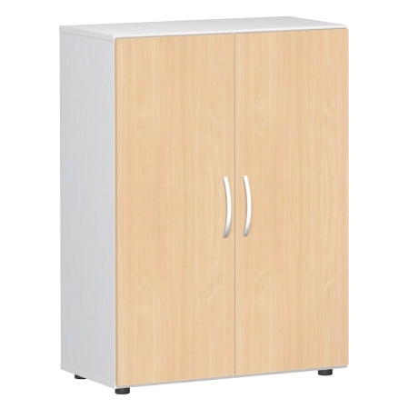Geramöbel Flügeltürenschrank 383102-AW Flex Aktenschrank 3OH mit Standfüßen (BxTxH) 80 x 42 x 110,4cm Ahorn/Weiß