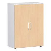 Geramöbel Flügeltürenschrank 383102-AW Flex Aktenschrank 3OH mit Standfüßen (BxTxH) 80 x 42 x 110,4cm Ahorn/Weiß