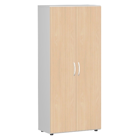 Geramöbel Flügeltürenschrank abschließbar 385100 Flex Aktenschrank 5OH (BxTxH) 80x42x180,8cm Lichtgrau