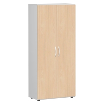 Geramöbel Flügeltürenschrank abschließbar 385100 Flex Aktenschrank 5OH (BxTxH) 80x42x180,8cm Lichtgrau