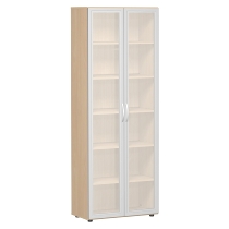 Geramöbel Flügeltürenschrank 386821-GTA Flex Aktenschrank 6OH mit Glastür (BxTxH) 80 x 42 x 216 Ahorn
