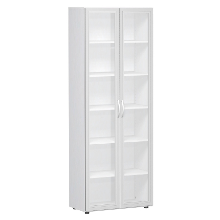 Geramöbel Flügeltürenschrank 386821-GTA Flex Aktenschrank 6OH mit Glastür (BxTxH) 80 x 42 x 216 Ahorn