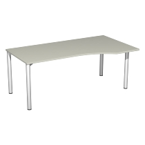 Geramöbel PC-Schreibtisch 550305 4-Fuß Flex PC rechts feste Höhe (BxTxH) 180x100x72cm Ahorn/Silber