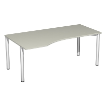 Geramöbel PC-Schreibtisch 550305 4-Fuß Flex PC rechts feste Höhe (BxTxH) 180x100x72cm Ahorn/Silber