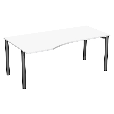 Geramöbel PC-Schreibtisch 550305 4-Fuß Flex PC rechts feste Höhe (BxTxH) 180x100x72cm Ahorn/Silber