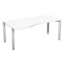 Geramöbel PC-Schreibtisch 550305 4-Fuß Flex PC rechts feste Höhe (BxTxH) 180x100x72cm Ahorn/Silber