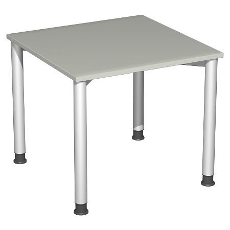 Geramöbel Schreibtisch 555103 4-Fuß Flex höhenverstellbar 68-80cm (BxT) 160 x 80cm Weiß/Silber